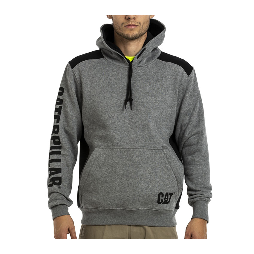 Caterpillar Logo Panel Mit Kapuze Sweat Hoodies Herren Dunkelgrau | Schweiz-354860