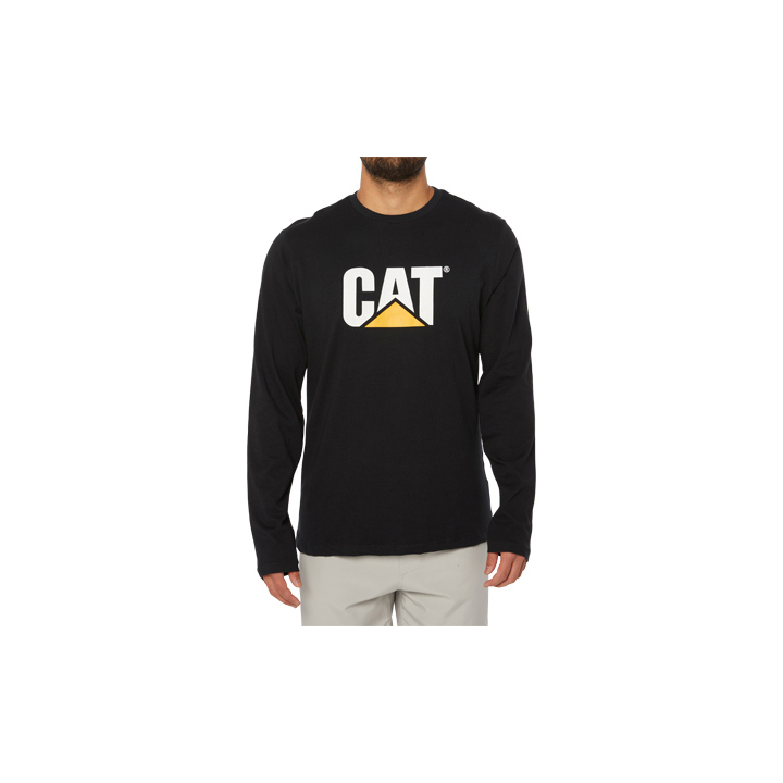 Caterpillar Original Fit Ls Logo T-Shirts Herren Schwarz | Schweiz-861439