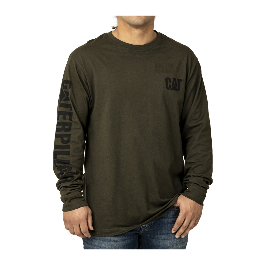 Caterpillar Trademark Banner Long Sleeve T-Shirts Herren Dunkel | Schweiz-968074